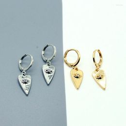 Hoop Earrings 1Pair Turkish Eye Triangle Small For Women Vintage Rhinestone Geometric Hugging Ear Stud Jewellery E366-4