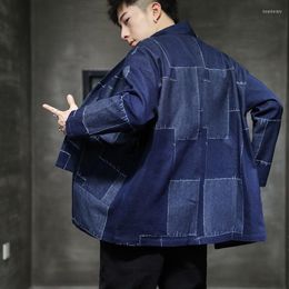 Ethnic Clothing Denim Kimono Streetwear Japanese Asian Clothes Male Cardigan Men Shirt Kimonos Yukata Men'S Haori KK3288