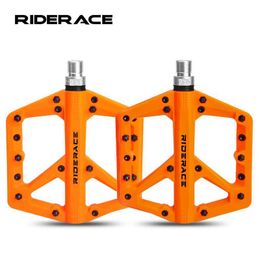 Bike Pedals Bike Pedals Nylon Sealed Bearings Road BMX MTB Mountain Bicycle Wide Flat Platform Ultralight 9/16 Inch Non-Slip Cycling Parts 0208