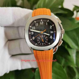 ZF Maker Top Quality Mens Watch Orange 42 2mm Aquanaut 5968 5968A-001 Rubber Bands Sapphire CAL 324 S C Movement Mechanical Automa284d