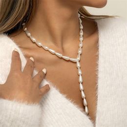 Chains Womens Pendants Pearl Shaped Tear Choker Necklace Ladies Jewellery Faux Vintage Necklaces &