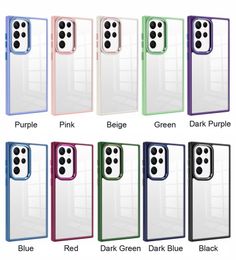 Clear Hard PC HD Phone Case For Samsung Galaxy S23 Ultra S23Plus Transparent Hybrid Armor Cover