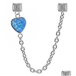 Charms Hapiship Original Design Sweet Romantic Heart Chain Link Italian Charm Fit 9Mm Bracelet Stainless Steel Making Jewellery Dhy9N