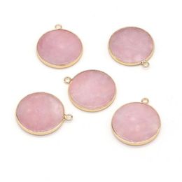 Charms Trendy Natural Stone Pendant Rose Quartzs Pink Crystal Pendants For Jewelry Making Diy Necklace Accessories Drop Delive Dhbc9