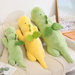 Nice Cuddlable Cute Dino Plush Toy Stuffed Animal Green Dinosaur Soft Doll Dinosaurs Long Pillow Kids Toys Birthday Gift