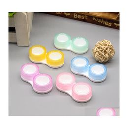 Sunglasses Cases Bags Cute Contact Small Lens Case Box Travel Women Mini Round Eyes Container Jelly Colour Boxs Drop Delivery Fashi Dhtxf