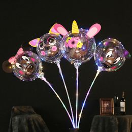 Led Light Balloons Stand with Rose Birthday Novelty Lighting Party Wedding Decoration Partys Leds Bobo Balloon Stands Anniversary Birthday Gift crestech
