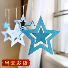 Christmas Decorations Hollow Out Creative Pentagram Star Room Hanging Shop Window Holiday Decoration