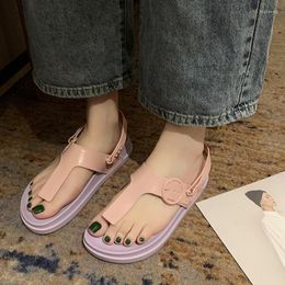 Sandals Women Summer Shoes 2023 Platform Non-slip T Strap Wedge Ladies Light Casual Slippers Big Size 41