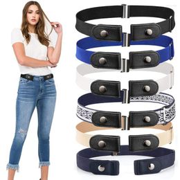 Belts Universal 1 Inch No Buckle Stretch Elastic Waist Buckle-Free For Jean Pants Dresses Women Men Belt