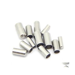 Other 50Pcs 2/3/4/5Mm Stainless Steel Caps Crimp Leather Cord Wire Metal End Cap Crimps Clasps For Jewellery Making Components Diy 7 T Dhjft