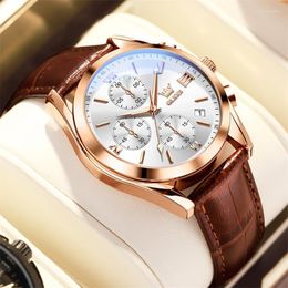 Wristwatches 2023 Watch Top Men Watches Creative Leather Men's Bracelet Male Waterproof Clock Relogio Masculino