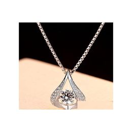 Pendant Necklaces Cubic Zirconia Water Drop Copper Sier Plated Necklace Gift Jewelry For Women Delivery Pendants Dhioz