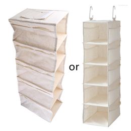 Storage Boxes 4/5 Layers Wardrobe Hanging Bag Clothes Hangers Holder Portable Closet Organiser Shelf For Bra Shoes