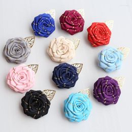 Decorative Flowers 5Pieces/Bag Formal Occasion Corsage Handmade Size 4.5CM Fabric Rose Wedding Boutonniere Party Prom Brooch Clothes