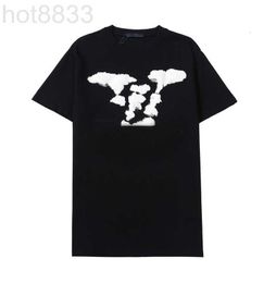 Men's T-Shirts Designer Newest Mens Women s Shirt short sleeve classic pure cotton white cloud pattern Shirts Fashion Men shirt Street VBHE