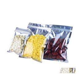 Packing Bags 100Pcs/Lot Plastic Aluminium Foil Package Bag Zipper Translucent Packaging Pouch Food Coffee Tea Cookie Storage Drop Del Dheav