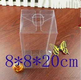 Gift Wrap 8X8X20CM Large Transparent Plastic Box PVC Packing Wedding Party Toy Display Tea