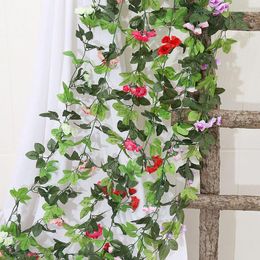 Decorative Flowers 33 Spring Rose Vines Air Conditioning Duct Decoration Living Room Stairs Escalator Garden Bar Fake Flower Simulation