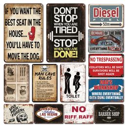 Signs Barber Shop Tin Sign Antique Toilet Laundry Room Poster Metal Plate Vintage Door Decor Retro Home Man Cave Decorative Sign Size 30X20CM w02