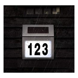 Solar Lamps Powered Led Light Sign House El Door Address Plaque Waterproof Number Digits Plate Lamp For Home Lighting White Drop Del Dhuev