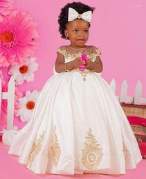 Girl Dresses Lace Sheer Neck Flower Wedding Satin Lilttle Kids Party Gown Birthday Pageant Formal Children Gowns