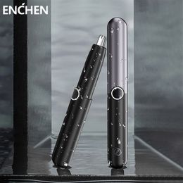 Clippers Trimmers ENCHEN Electric Nose Hair Trimmer for Men Women Waterproof IPX7 Rechargeable Portable Nose Shaver Safe Removal Cleaner 230208