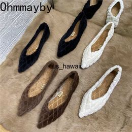 Dress Shoes Women Fur Loafers Shoes Comfort Soft Bottom Flats Shoes Casaul Shallow Female Slip On Elegant Lady Outdoor Single Shoes T230208