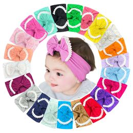 Baby Lace Flower Elastic Ribbon Hair Bands Girl Headband Kids Headwear Knot Hair Accessories Toddler Turban Ties Soft 1556