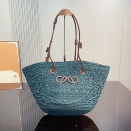 Crochet Tote Bag Weave Straw Shoulder Bags Women Handbags Designer Large Capacity Shopping Bags Light Purse Lafite Grass Summer Vacation Luxury Beach Totes 4 Colours