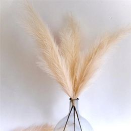 Decorative Flowers Faux Natural Dried Pampas Grass 85cm Large Artifical Flower Branch For Room Decor Wedding Marriage Decorations