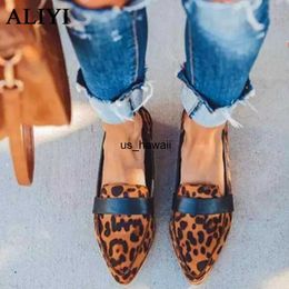 Dress Shoes 2022 Spring New Fashion British Style Flats Women Leopard Pointed Toe Slip On Ladies Comfy Loafers 35-45 Dress Office Party Shoe T230208