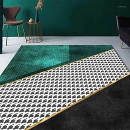 Carpets Simple Geometric Print Parlour Decor Floor Area Rug Loop-Pile Velvet Bedside Corridor Kitchen Doormat Home Living Room Carpet1