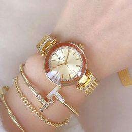 Wristwatches Bee Sister Women Watch Gold Mesh Belt Crystal Diamond Bracelet Wristwatch Clock Woman WatchWristwatches WristwatchesWristwatche