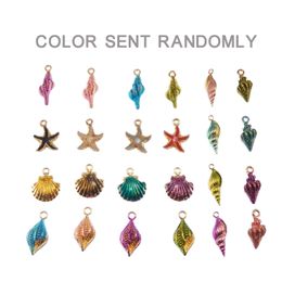 Lockets Exquisite Ornaments 49 Pieces Of Colour Alloy Enamel Mixed Shell Starfish Conch Jewellery Pendant Crafts Disery Randomly Send Dh8Bu