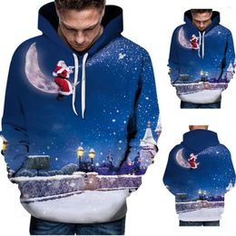 Men's Hoodies Mens Ugly Christmas Man Xmas Jacket Casual 3D Print Santa Sportswear Long Sleeve Coat Bluzy Meskie Z Kapturem #y15