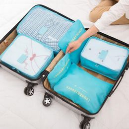 Shopping Bags 6pcs Set Travel Organizer Storage Suitcase Packing Cases Portable Luggage Clothe Shoe Pouch