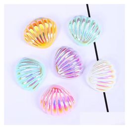 Other 50Pcs/Lot New Mini Color Plated Shell Flat Back Resin Components Cabochons Scrapbooking Diy Jewelry Craft Decoration Accessorie Dhhaq