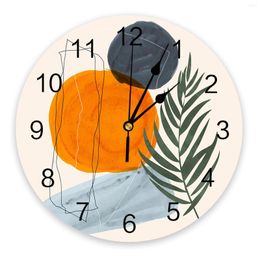 Wall Clocks Abstract Bohemian Mediaeval Geometric PVC Mute Clock Decor Living Room Digital Round Printed Table Watch