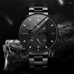 Wristwatches Casual Luxury 2023 Mens Watches Creative Dial Simple Steel Band Business WristWatch Gift Fashion Male Clock Reloj Hombre