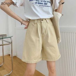 Women's Shorts Women Summer Chic Leisure Loose Fashion All-match Wide Leg High Waist Streetwear Ulzzang Pockets Knee-length Female Y2302