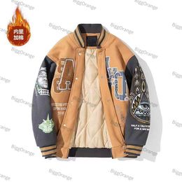 Mens Jackets Autumn and winter men women highend American hiphop style baseball uniform jacket trend hsome loose couple 230207