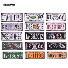 Car Number Plate Metal Painting Licence Retro Painting Route 66 Metal Licence Plate Wall Decor Motorcycles Bar Pub Garage Wall Decoration Movie Tin Signs 30X15CM w01