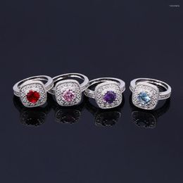 Wedding Rings Dowi Female Ring With Stone Zircon Women's Mood Glow Engagement For Lovers Jewellery Red/powder/purple/green