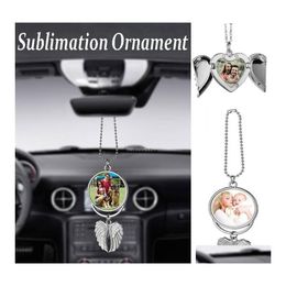 Christmas Decorations Blank Sublimation Diy Pendant Necklace For Adts Car Decoration Hangings Kids Birthday Gifts Fy4406 Drop Delive Dhqwe