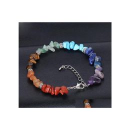 Beaded Strands Gravel Stone Bracelet Lucky Reiki Chip Beads Bracelets Natural Healing Crystal For Women Men Jewellery Drop Delivery Dh9Hz