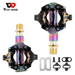 Bike Pedals WEST BIKING Self-Locking SPD Pedals MTB Components Using for Bicycle Racing Mountain Bike Parts Mountain Bike Pedals 0208