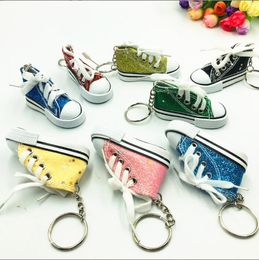 Canvas Shoes Keychains Party Creative Gifts Mini Simulation Sneaker Tennis Shoe Key Chain Novelty Sports Shoes Keyrings Shoes Holder Handbag Pendant Gifts BC265
