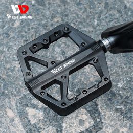 Bike Pedals WEST BIKING Ultralight Bike Pedal Anti-slip Sealed Bearing Cycling Nylon BMX Road MTB Pedal Platform Bicycle Parts Accessories 0208