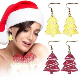 Hoop Earrings Christmas Tree Acrylic Glitter Creative Leopard For Women Set